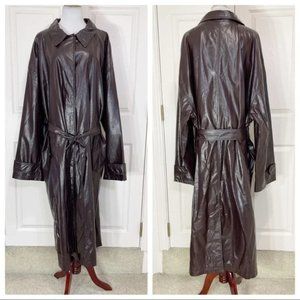 NWOT ASOS Curve plus size women's trench rain coat oxblood leather look
